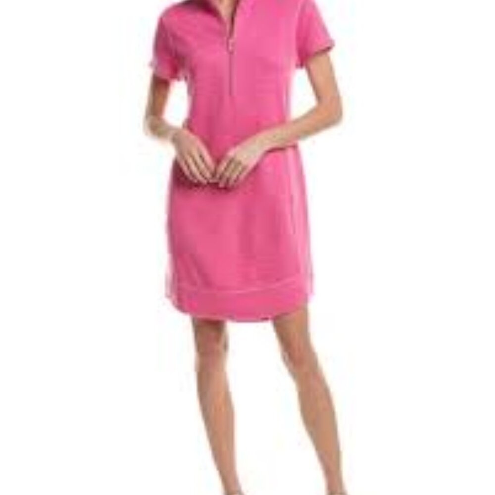 Tommy Bahama Tobago Bay Half-Zip Short-Sleeve Dress Pink Size S Women's NWT NWT